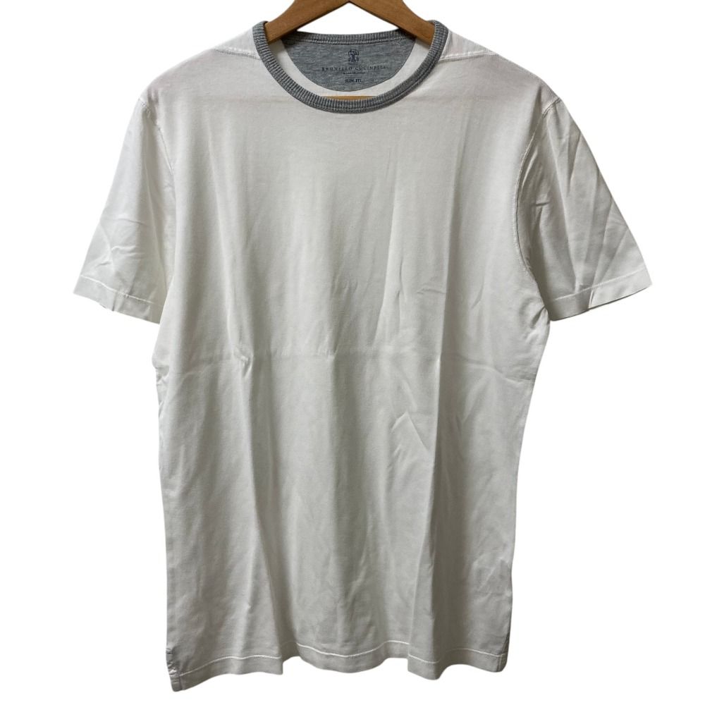 BRUNELLO CUCINELLI - BRUNELLO CUCINELLI ブルネロクチネリ モニーレ Vネック 半袖 Tシャツ Mサイズ ホワイト レディース 古着 中古 USED 美品 BRUNELLO CUCINELLI ブルネロクチネリ 半袖 コットン Tシャツ