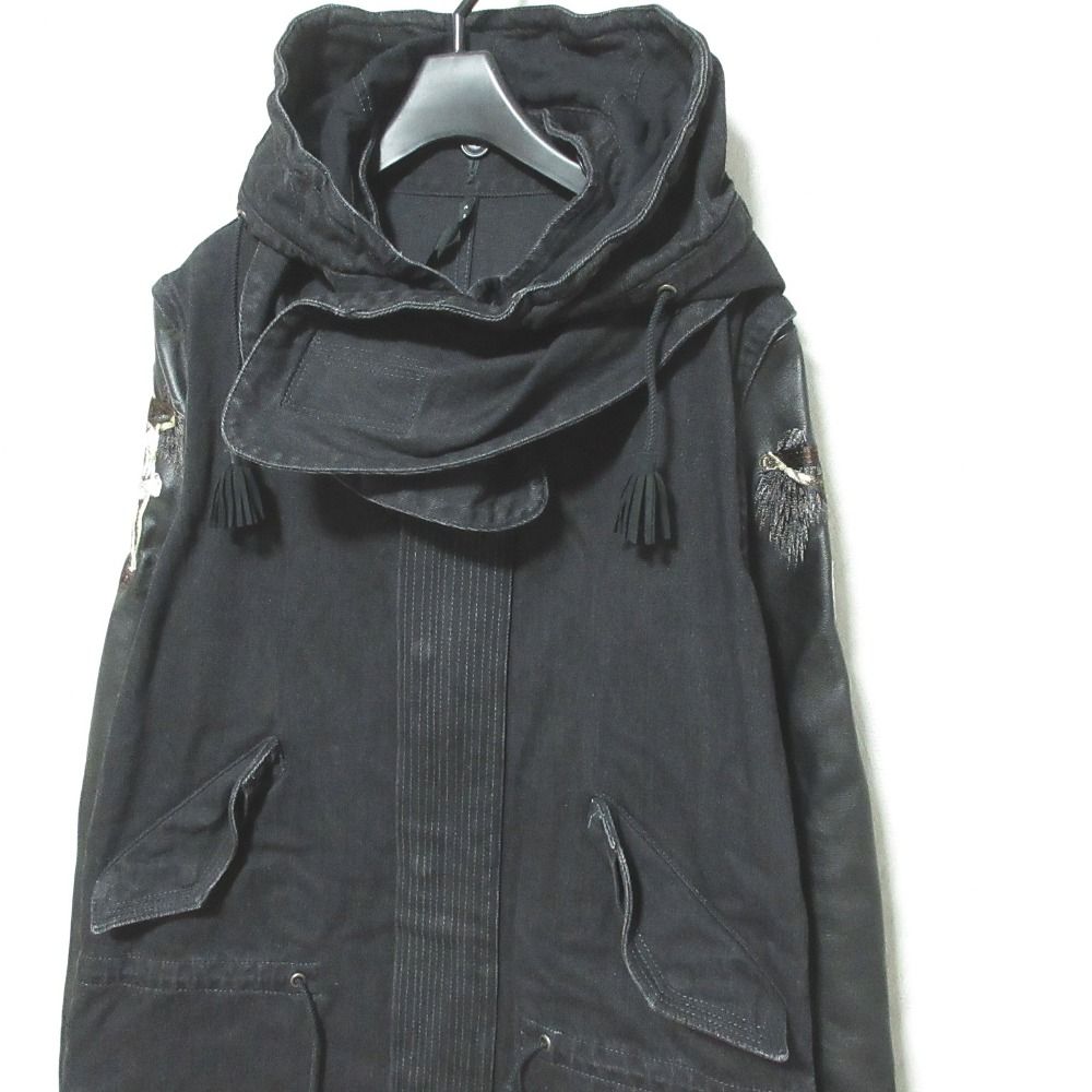 美品 CHRISTIAN DADA クリスチャンダダ 2way レザースリーブ デニム