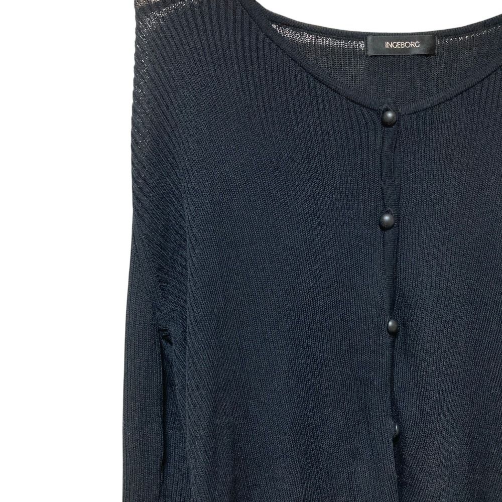 美品 INGEBORG インゲボルグ レーヨン ニットカーディガン 11 ブラック