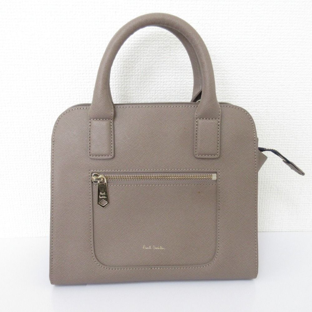 良品 Paul Smith ポールスミス レザー 2WAY ショルダーバッグ ハンドバッグ グレージュ レディース 古着 中古 USED