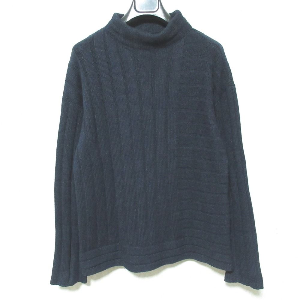 良品 HERMES エルメス カシミヤ100％ ボトルネック ニットセーター ネイビー メンズ 古着 中古 USED 26,426円