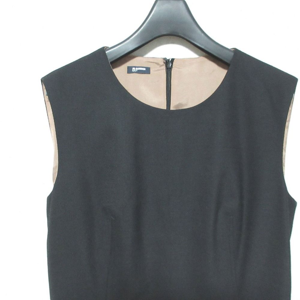 美品 JIL SANDER NAVY ジルサンダーネイビー ノースリーブ ミディ