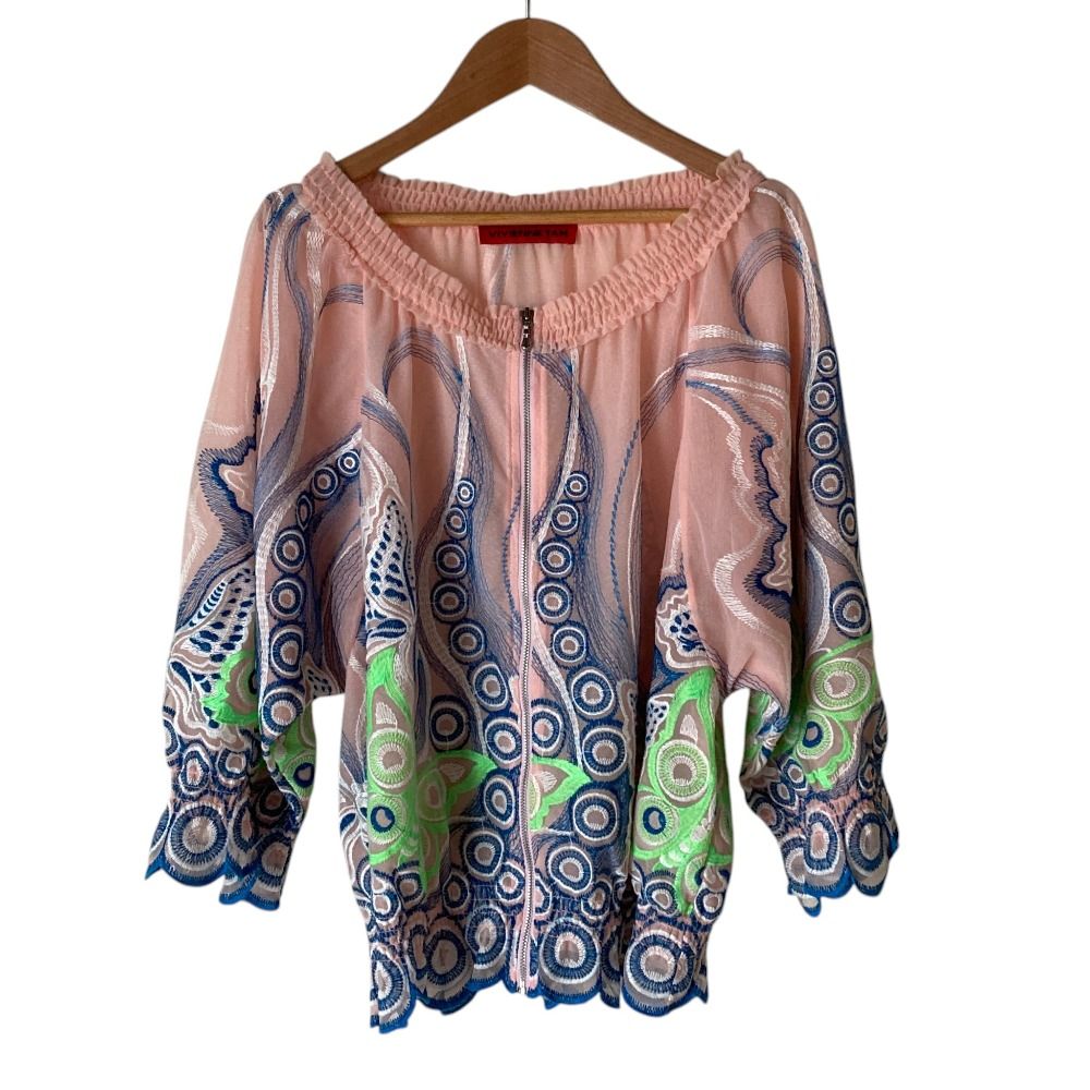 美品 VIVIENNE TAM ヴィヴィアンタム BUTTERFLY EMBROIDERY ON RIGID