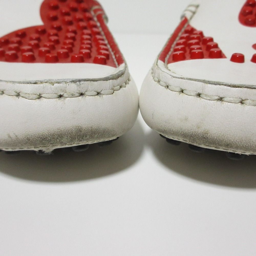 良品 TOD'S トッズ ハートスタッズ レザー ドライビングシューズ