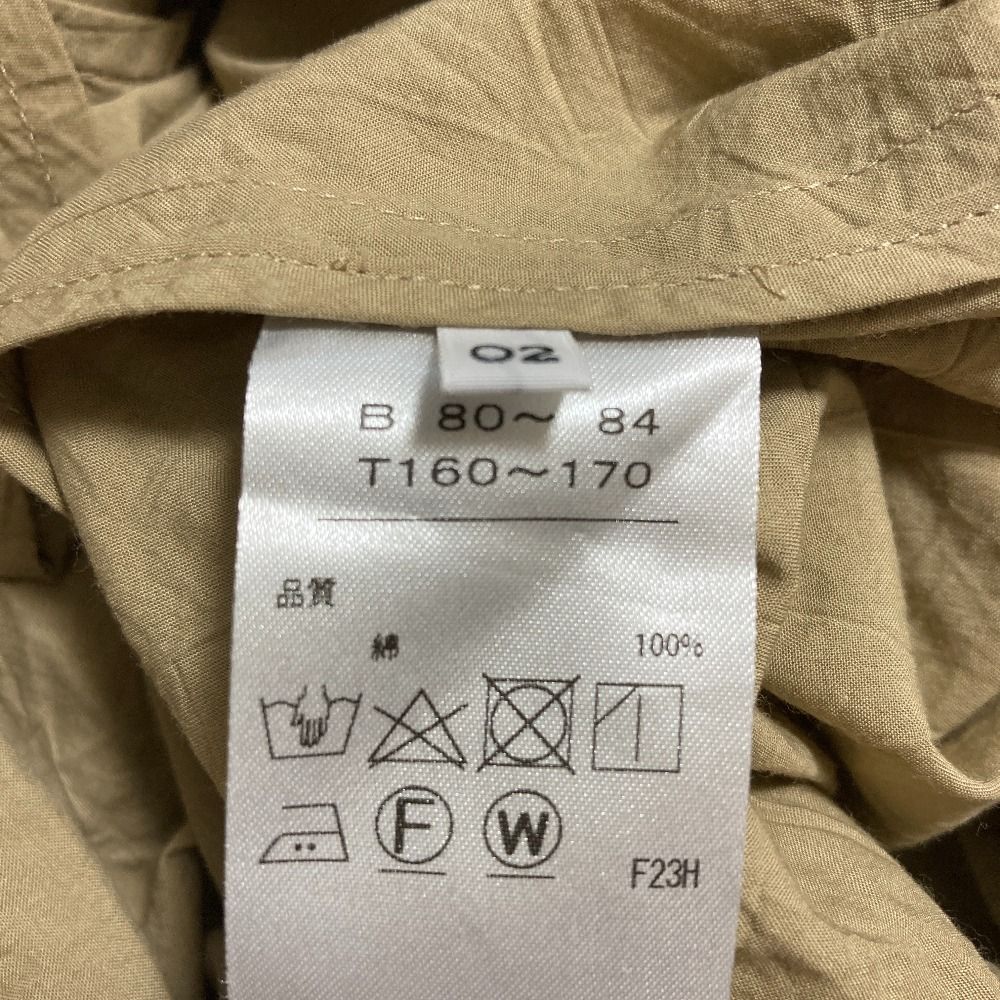 良品 25SS ATON エイトン Vネック ロングワンピース サイズ2 ベージュ