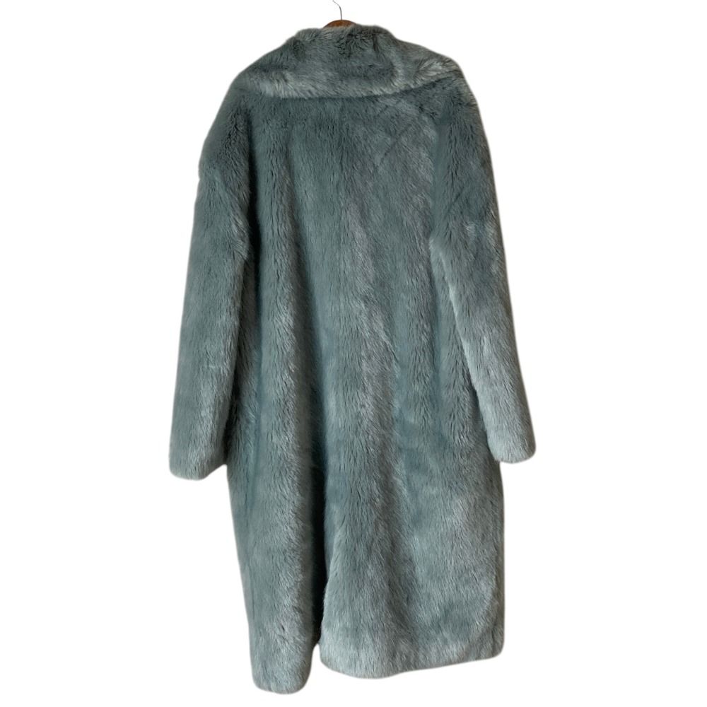 美品 jakke ジャッキー フェイクファーコート 36 ブルー レディース