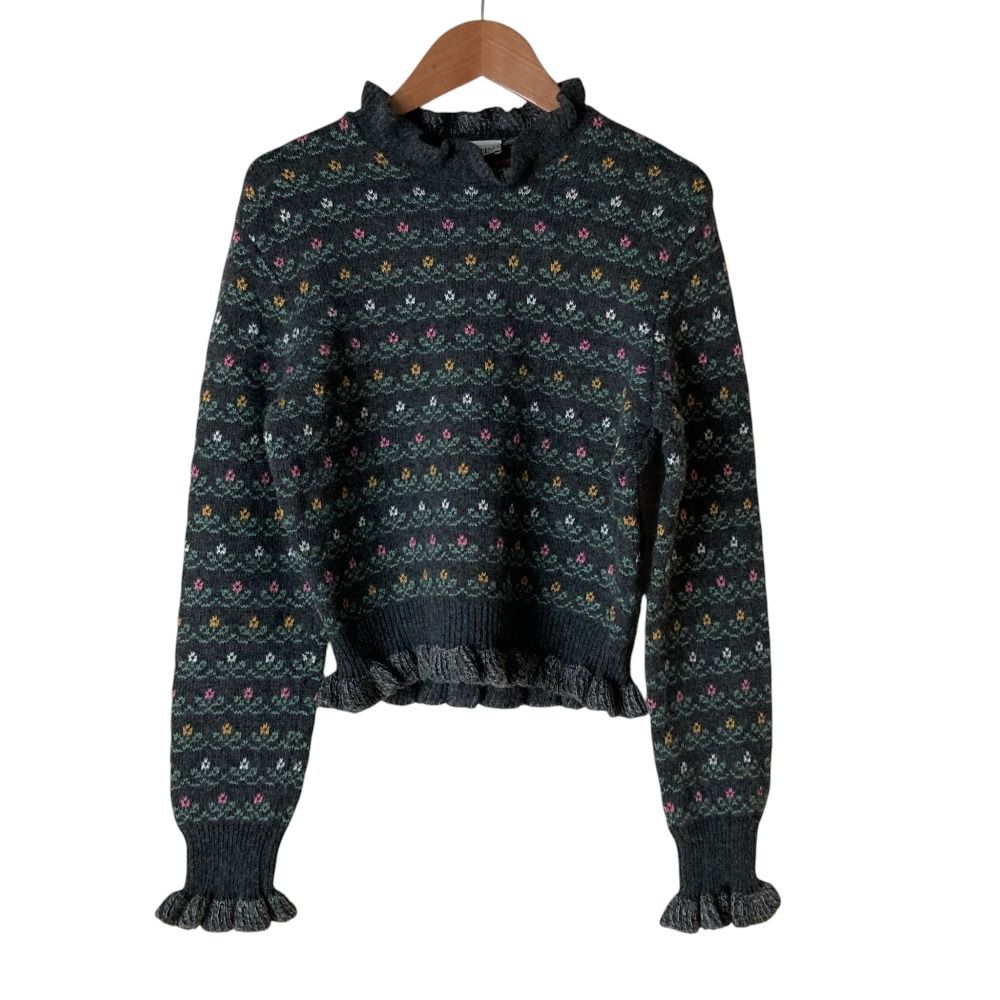 美品 REDValentino レッドヴァレンティノ ウール フリル フローラル