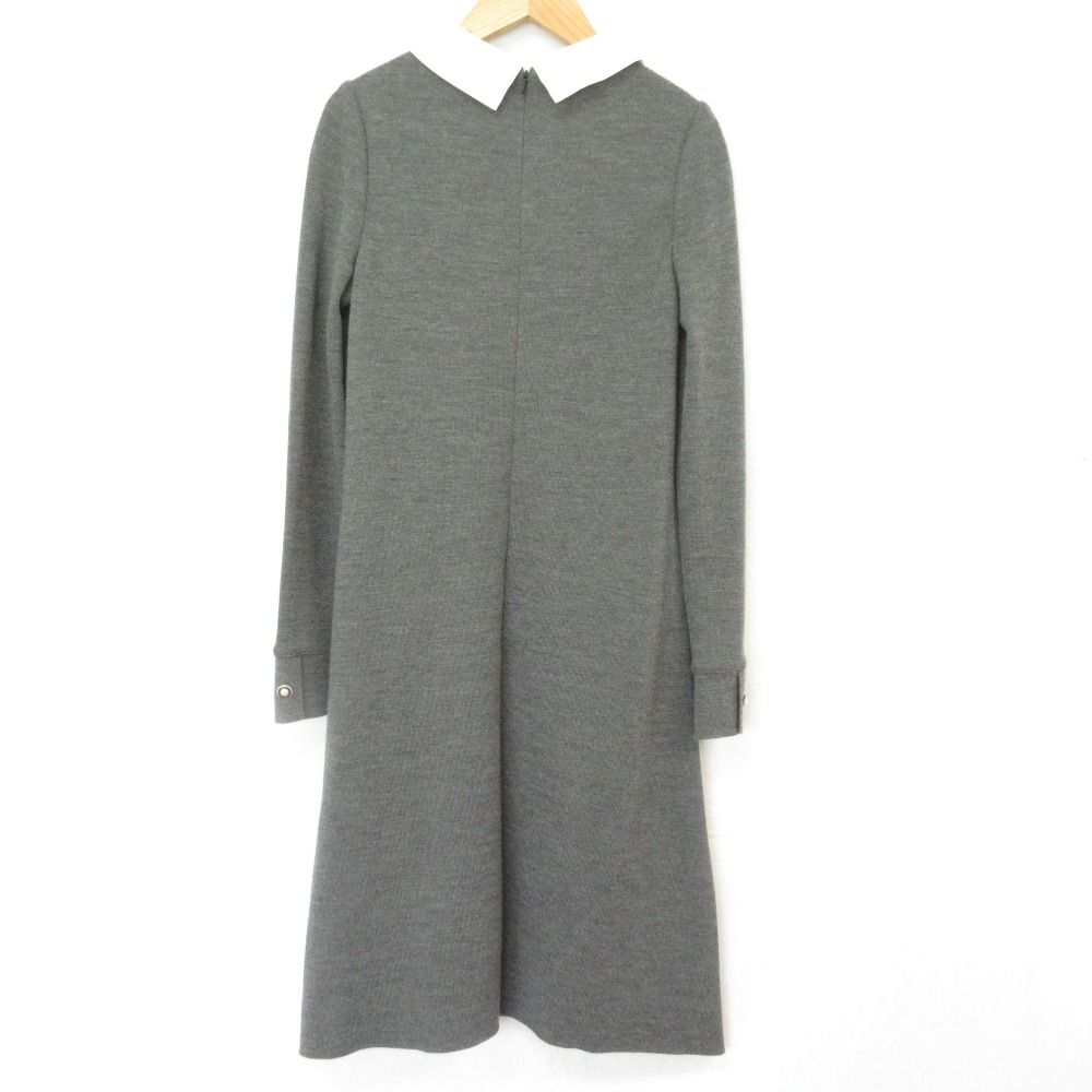 美品 FOXEY フォクシー Marion 白襟付き ニットドレス ワンピース