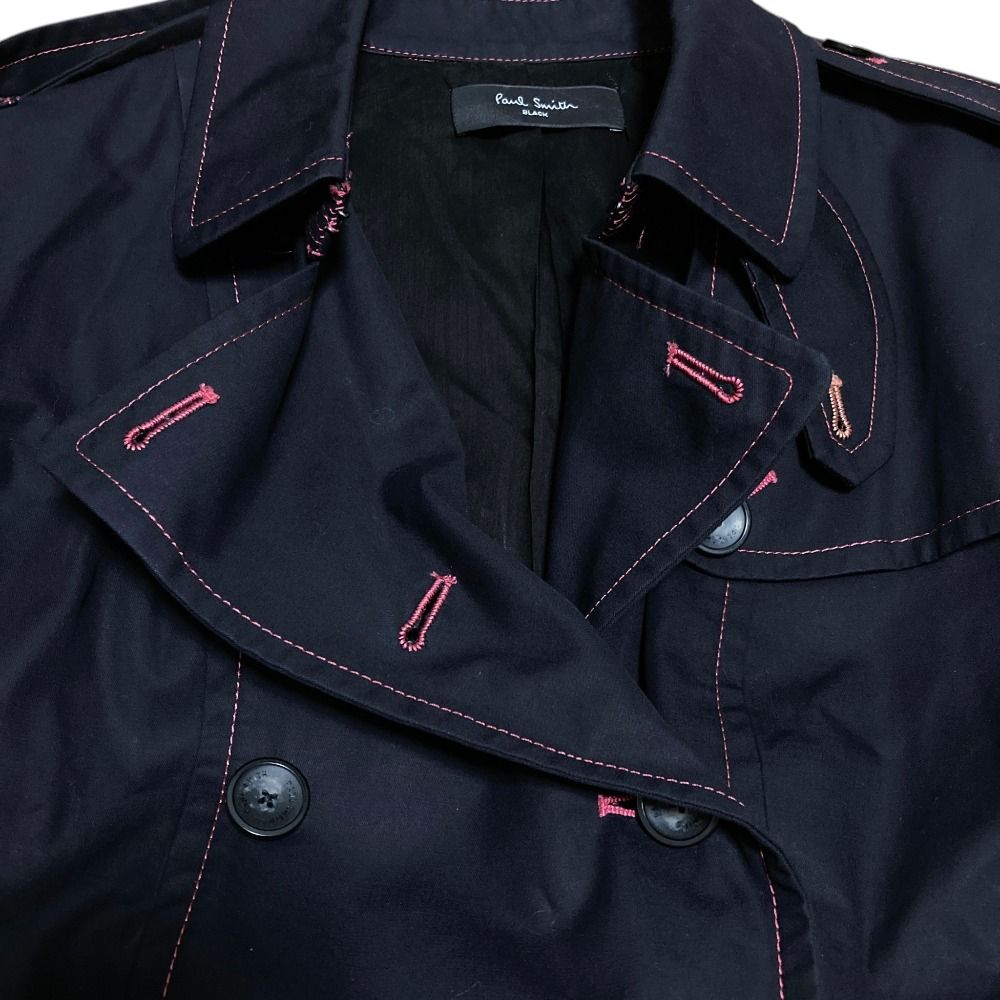 良品 Paul Smith BLACK ポールスミスブラック ピンクステッチ トレンチ