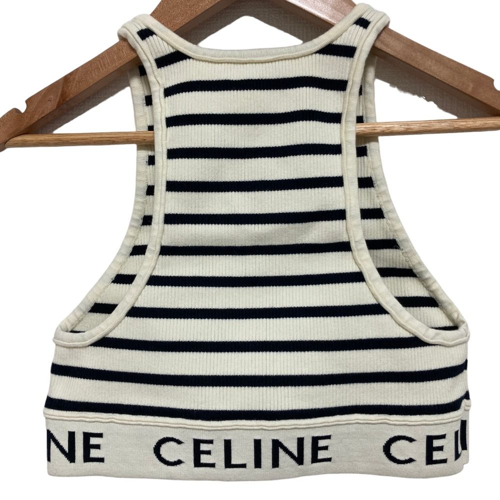 良品 CELINE セリーヌ ボーダー クロップドタンクトップ 2A22O372N