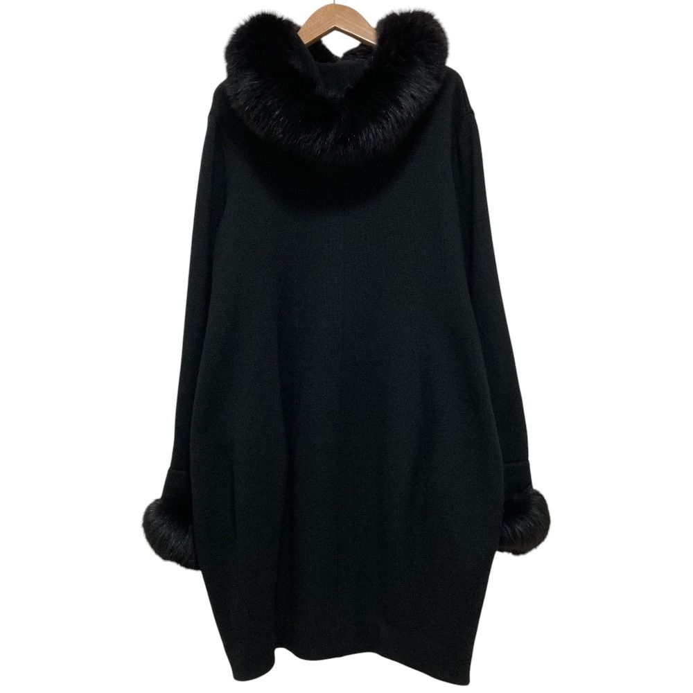 美品 Rene ルネ フォックスファー カシミヤ フーデッドニットコート