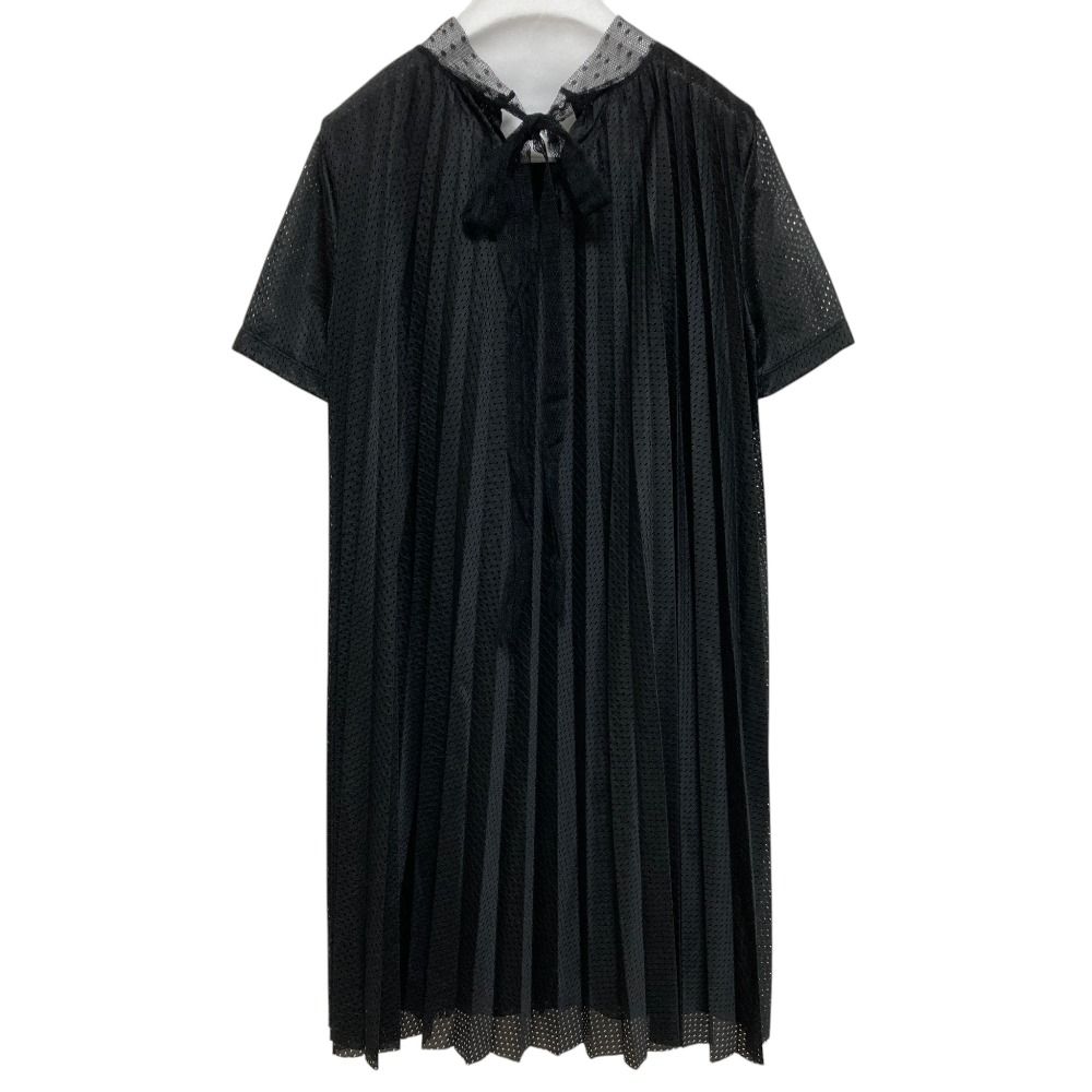 Red Valentino ブラック メッシュワンピース 半袖　M 美品 RED Valentino レッドヴァレンティノ チュールリボン ハート