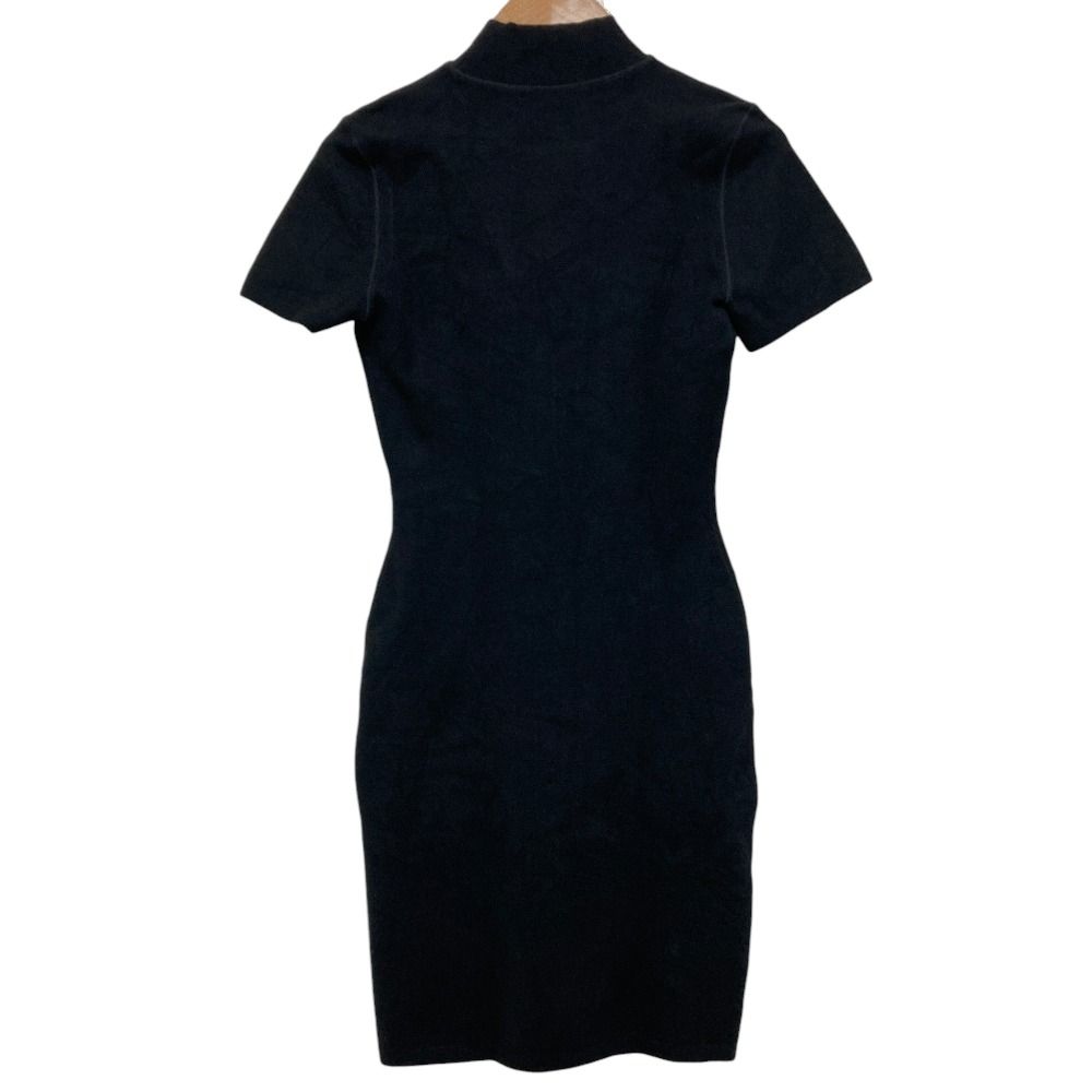 アレキサンダーワン　ミニワンピース　ロゴ　半袖　黒　タイト　S　ボディコン 美品 Alexander Wang.t アレキサンダーワン ボディコンニット Tシャツ