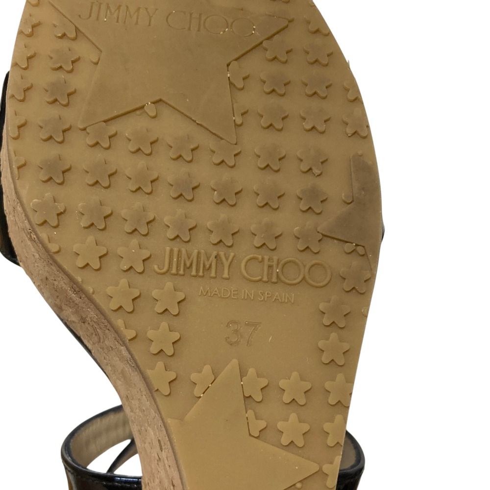新品同様 JIMMY CHOO ジミーチュウ Poltia クロスストラップ パテント