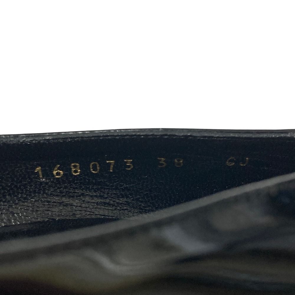 良品 GUCCI グッチ ベルトモチーフ金具 パテントレザー パンプス