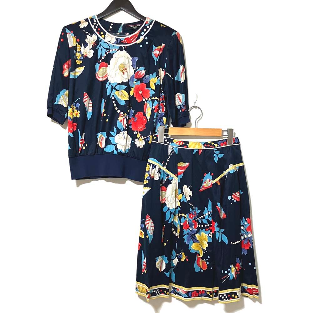 美品　LEONARD フラワープリントトップス　大きいサイズ　LLsize 美品 LEONARD FASHION レオナールファッション フラワープリント