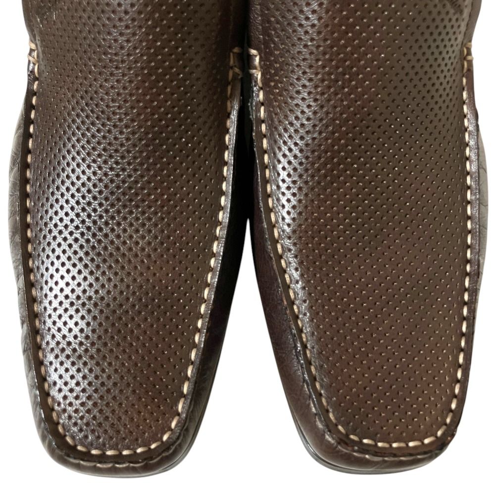 美品 Salvatore Ferragamo サルヴァトーレフェラガモ パンチングレザー