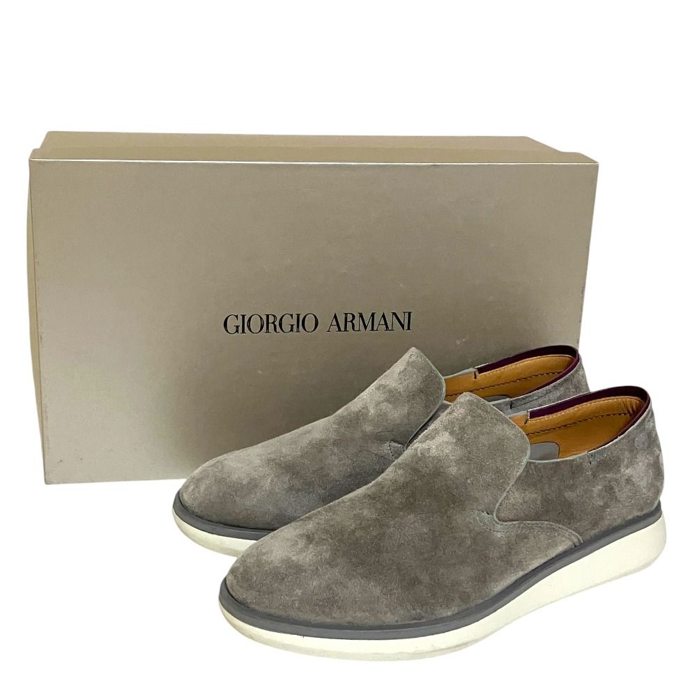 美品 GIORGIO ARMANI ジョルジオアルマーニ スエードレザー スリッポン