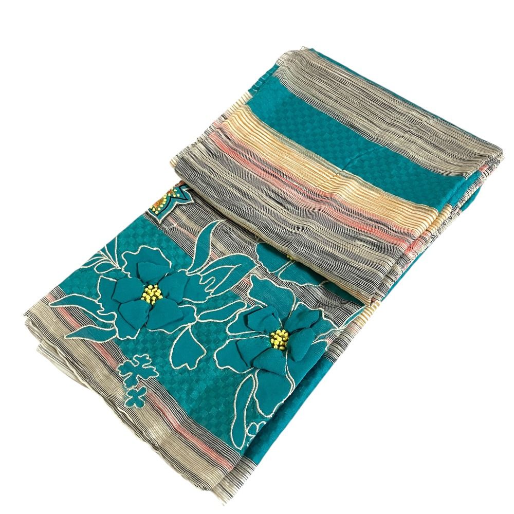 良品 ETRO エトロ フラワービジュー刺繍 マルチパターン ストール
