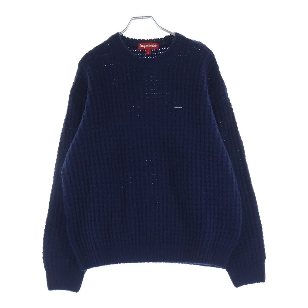 SUPREME (シュプリーム) 25AW Small Box Waffle Sweater スモールボックス ワッフル ニット セーター ネイビー