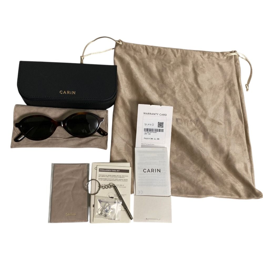 美品 CARIN カリン SUN AINO C2 べっ甲柄 セルフレーム オーバル