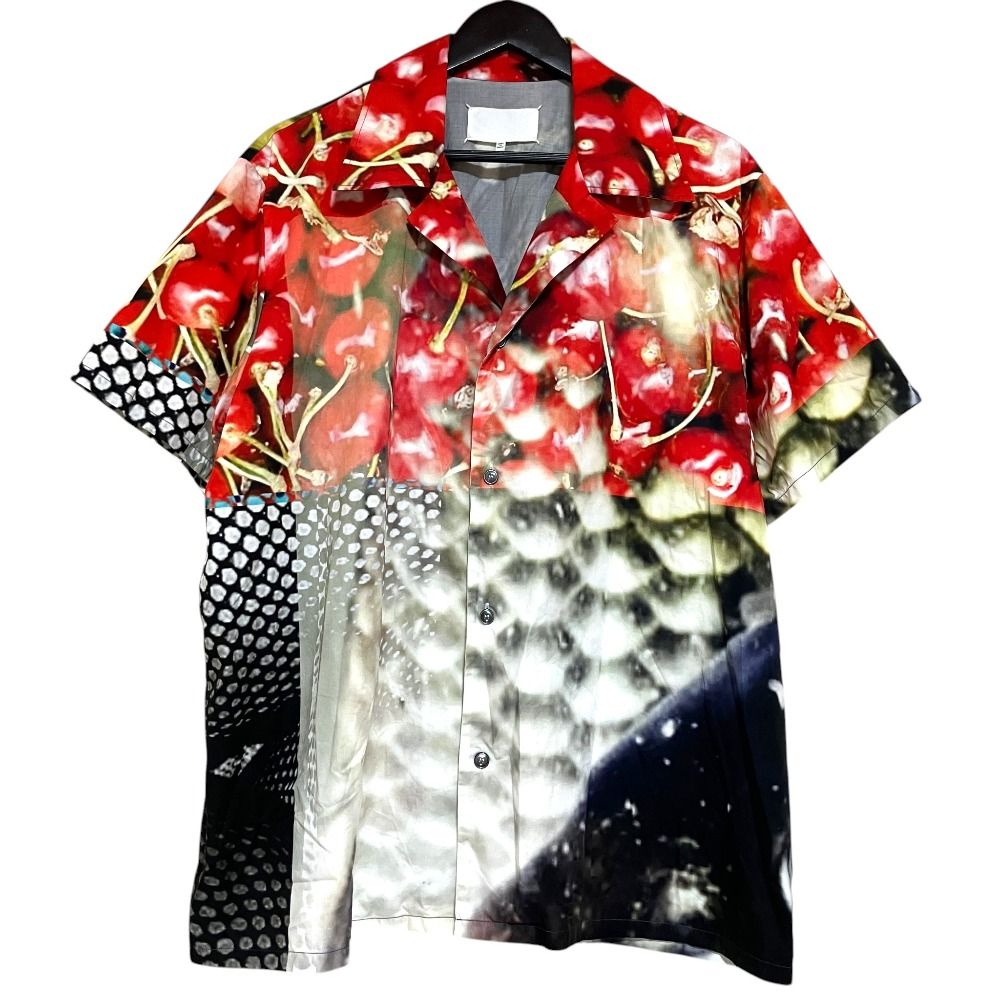 美品 Maison Margiela メゾンマルジェラ Cherry S/S チェリープリント 半袖 オープンカラー シャツ S29DL0170 サイズ48 マルチカラー レディース 古着 中古 USED