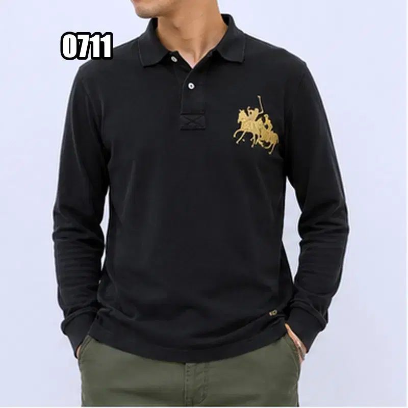 XL ポロ ラルフローレン ブラック GOLD ビックポニー 長袖 カラーTシャツ