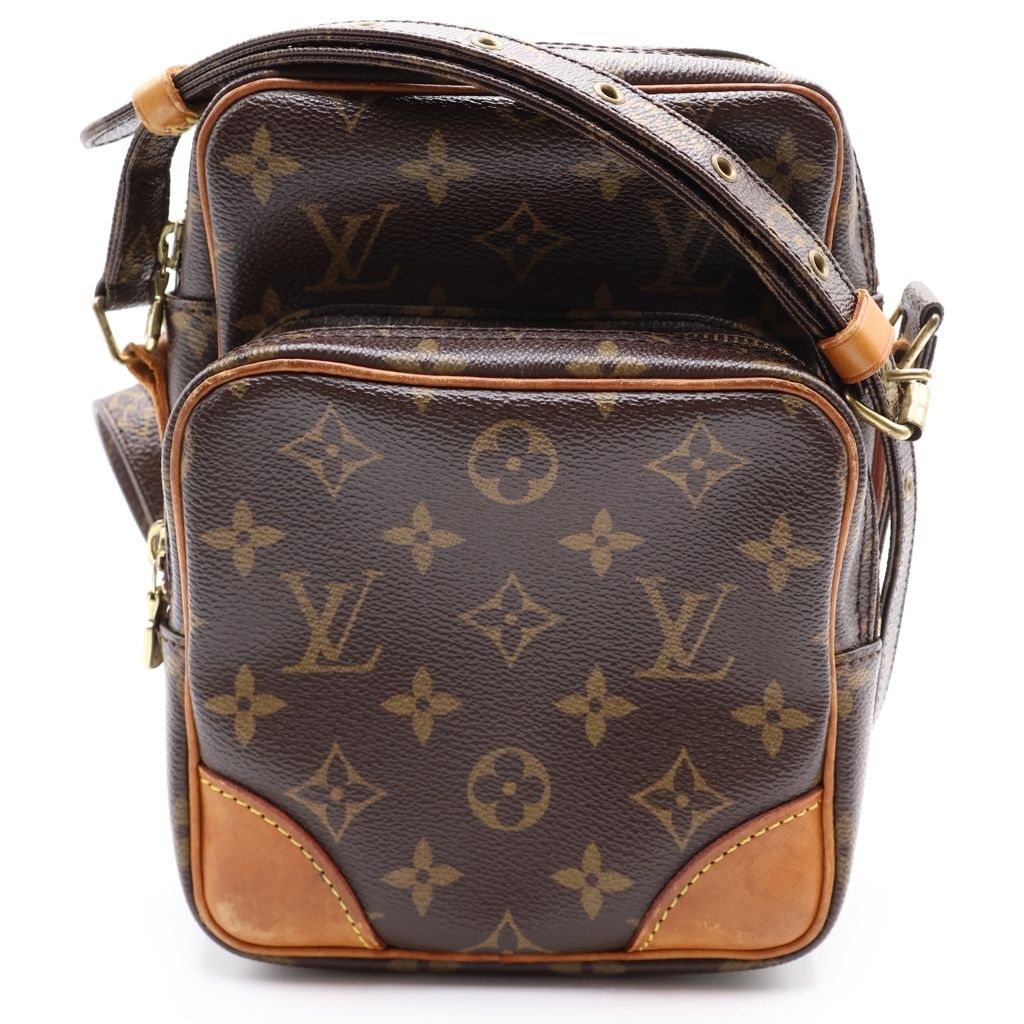 LOUIS VUITTON (ルイヴィトン) モノグラム アマゾン ショルダーバッグ ミニバッグ ブラウン レザー×PVC M45236 ゴールド金具