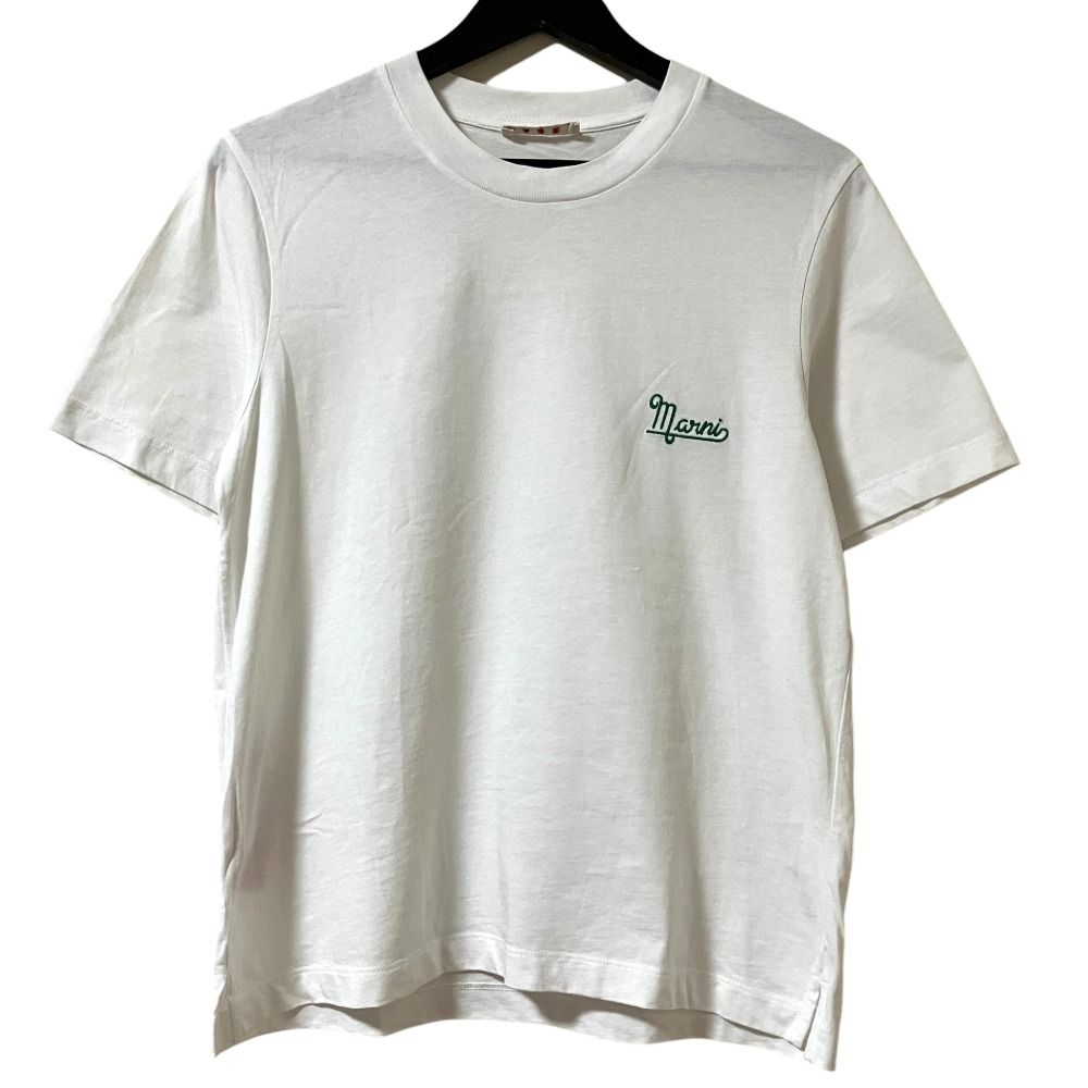 良品 23SS MARNI マルニ ロゴ刺繍 半袖Tシャツ カットソー サイズ38