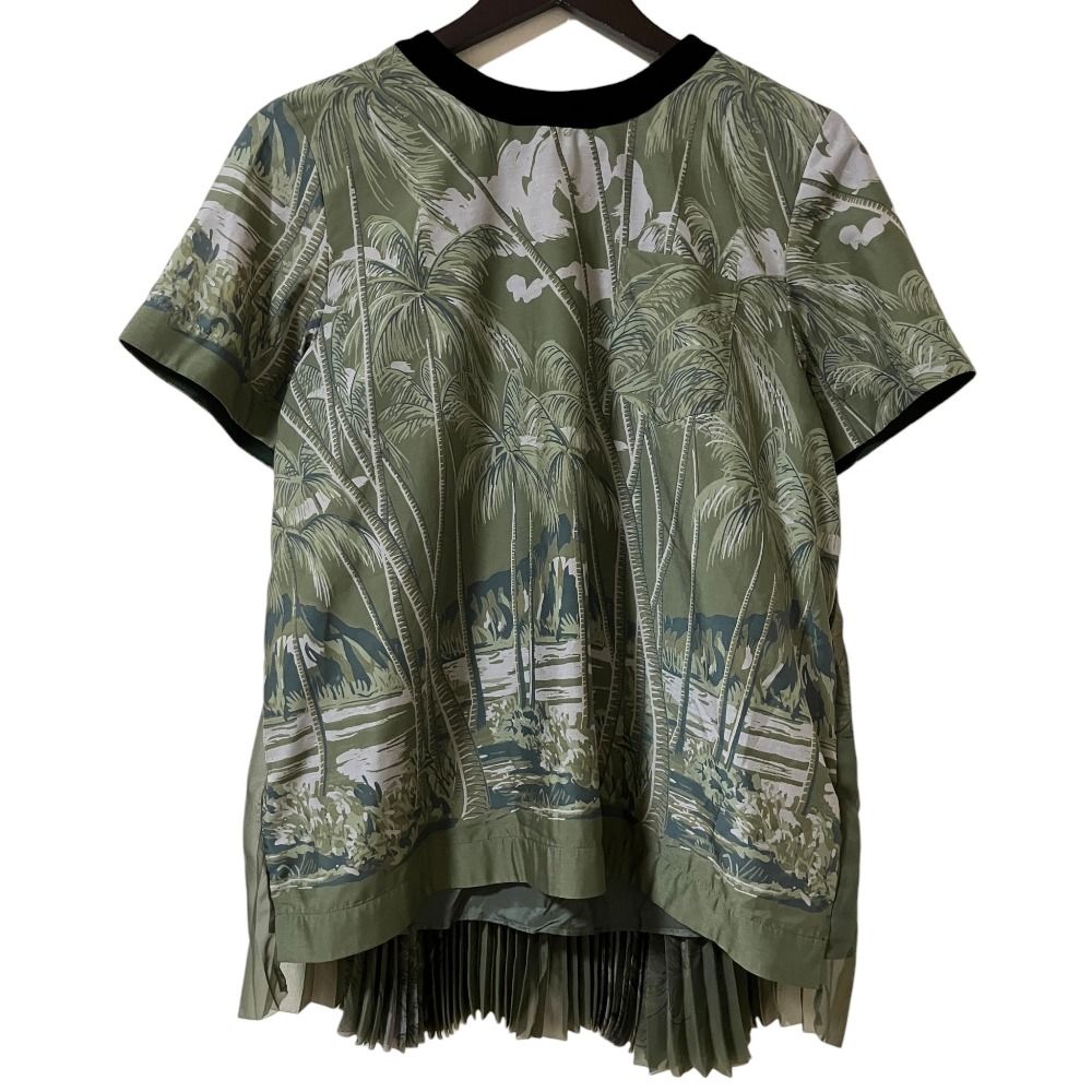 美品 Sacai サカイ サンサーフ パームツリー バックプリーツ プル