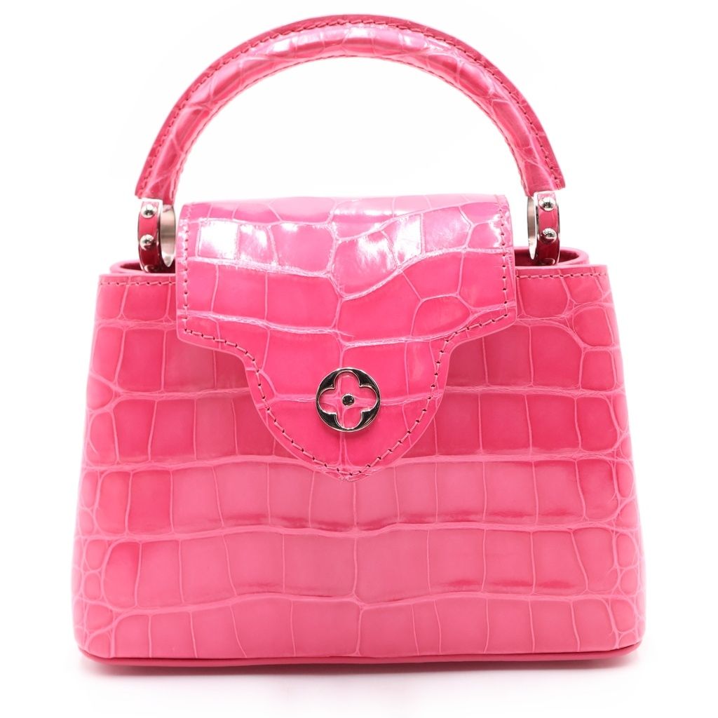 LOUIS VUITTON (ルイヴィトン) カプシーヌミニ フューシャピンク 2WAYハンドバッグ ショルダーバッグ ピンク クロコダイル ブリリアント N96238 シルバー金具