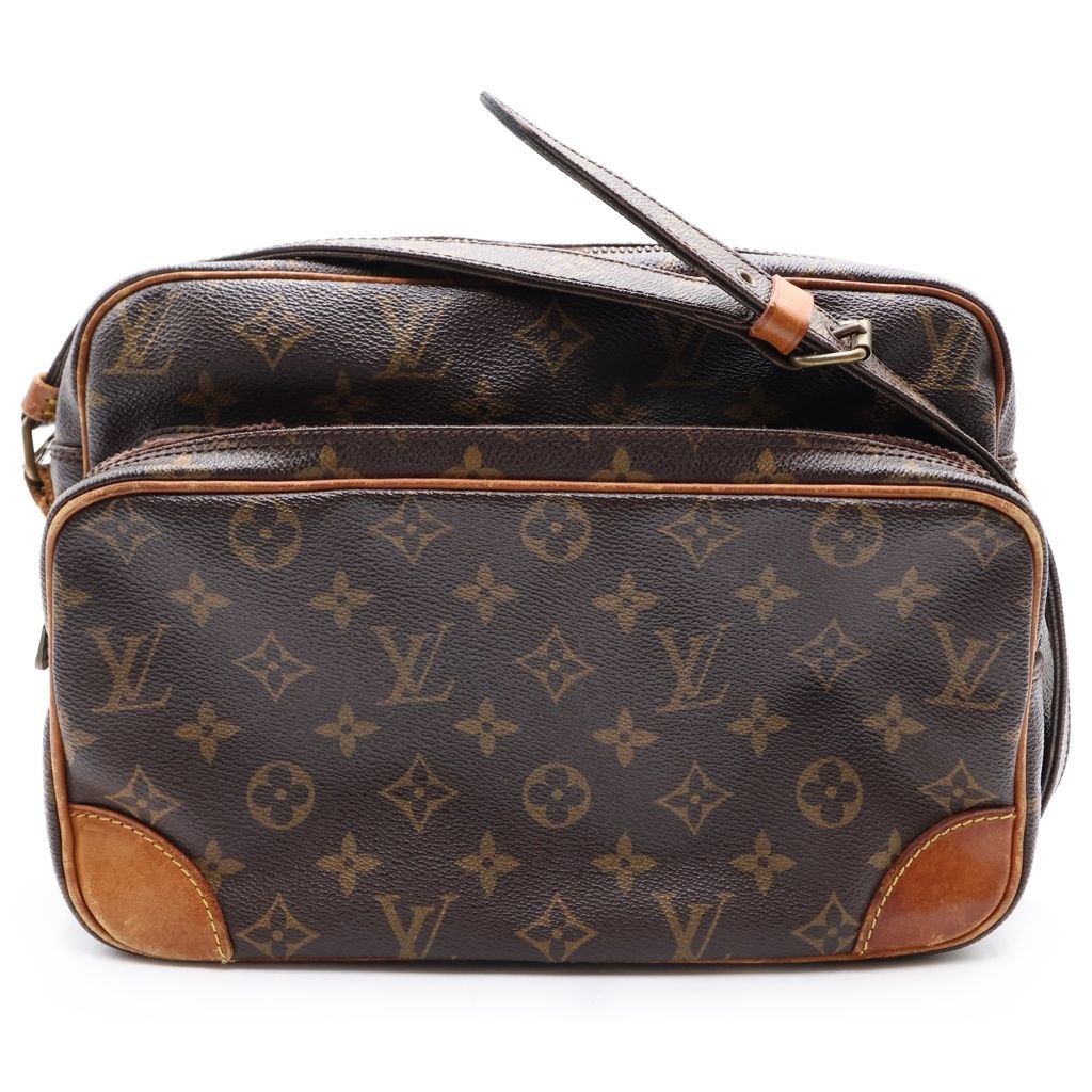 LOUIS VUITTON (ルイヴィトン) モノグラム ナイル PVC レザー ショルダーバッグ ブラウン M45244
