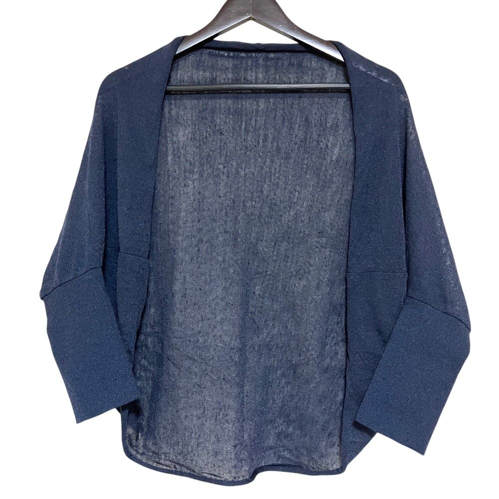 美品★FOXEY/フォクシー 40754 カーディガン ハーフムーン ネイビーF 美品 FOXEY フォクシー Cardigan Half Moon ハーフムーン リネン