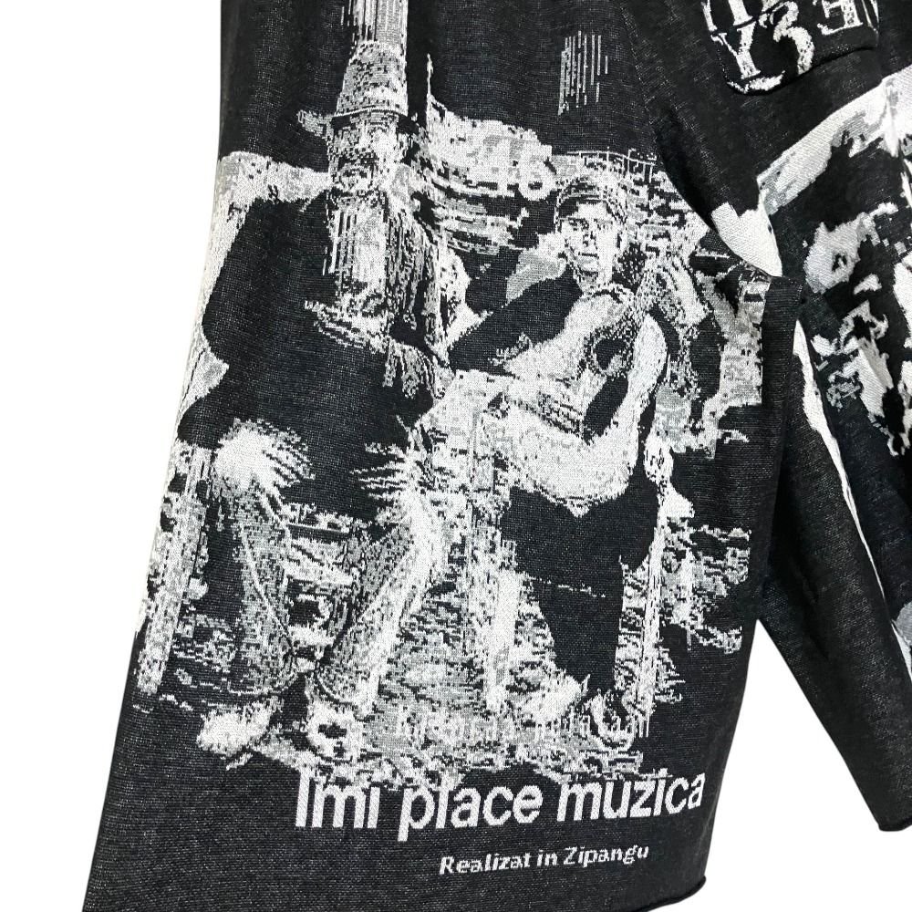 美品 S'YTE Yohji Yamamoto サイト ヨウジヤマモト 総柄ジャガード ワイド ニットパンツ UJ-K39-613 サイズ3 ブラック グレー メンズ 古着 中古 USED 美品 S'YTE Yohji Yamamoto サイト ヨウジヤマモト 総柄ジャガード