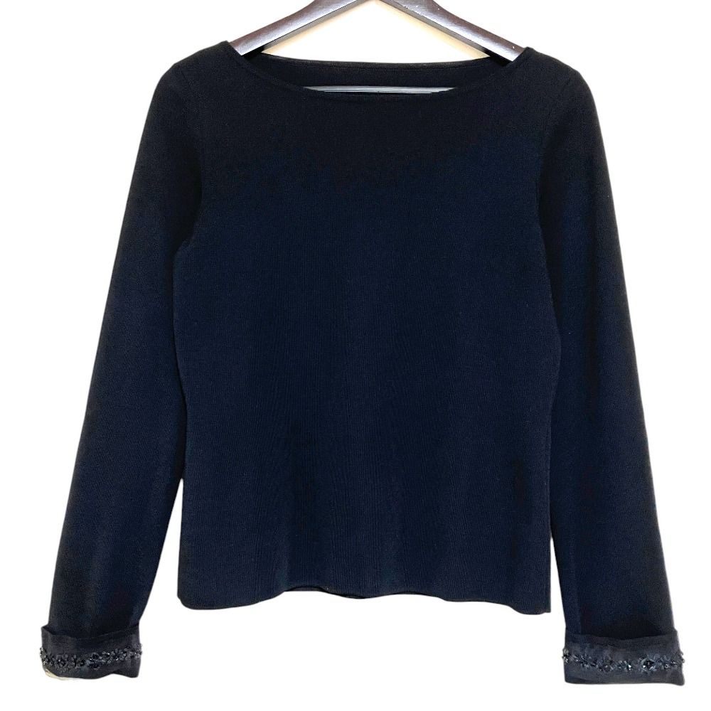 美品 FOXEY BOUTIQUE フォクシーブティック Knit Top Jewel Cuffs