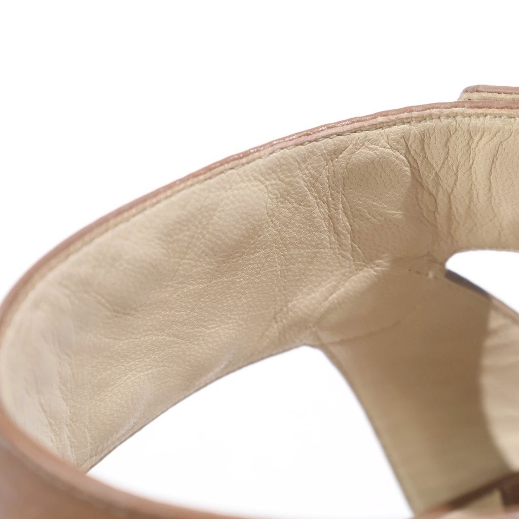 JIMMY CHOO (ジミーチュウ) スタッズ ヒールサンダル ブラウン #36 1/2
