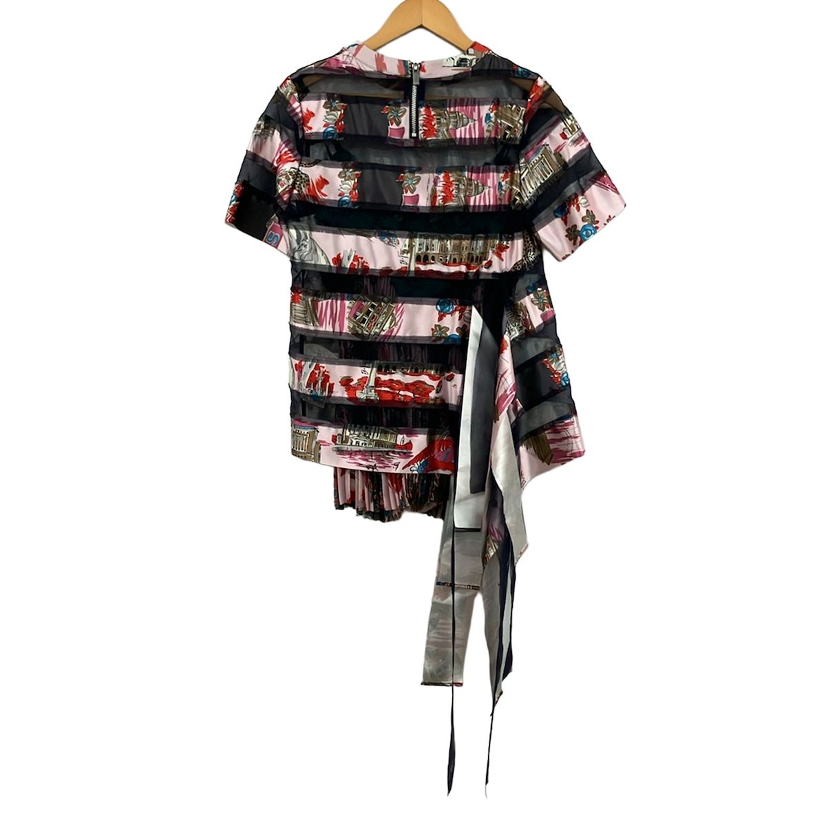 sacai サカイ　デザインカットソー　サイズ2 Sacai(サカイ) 半袖カットソー サイズ2 M レディース美品 - 16-02600