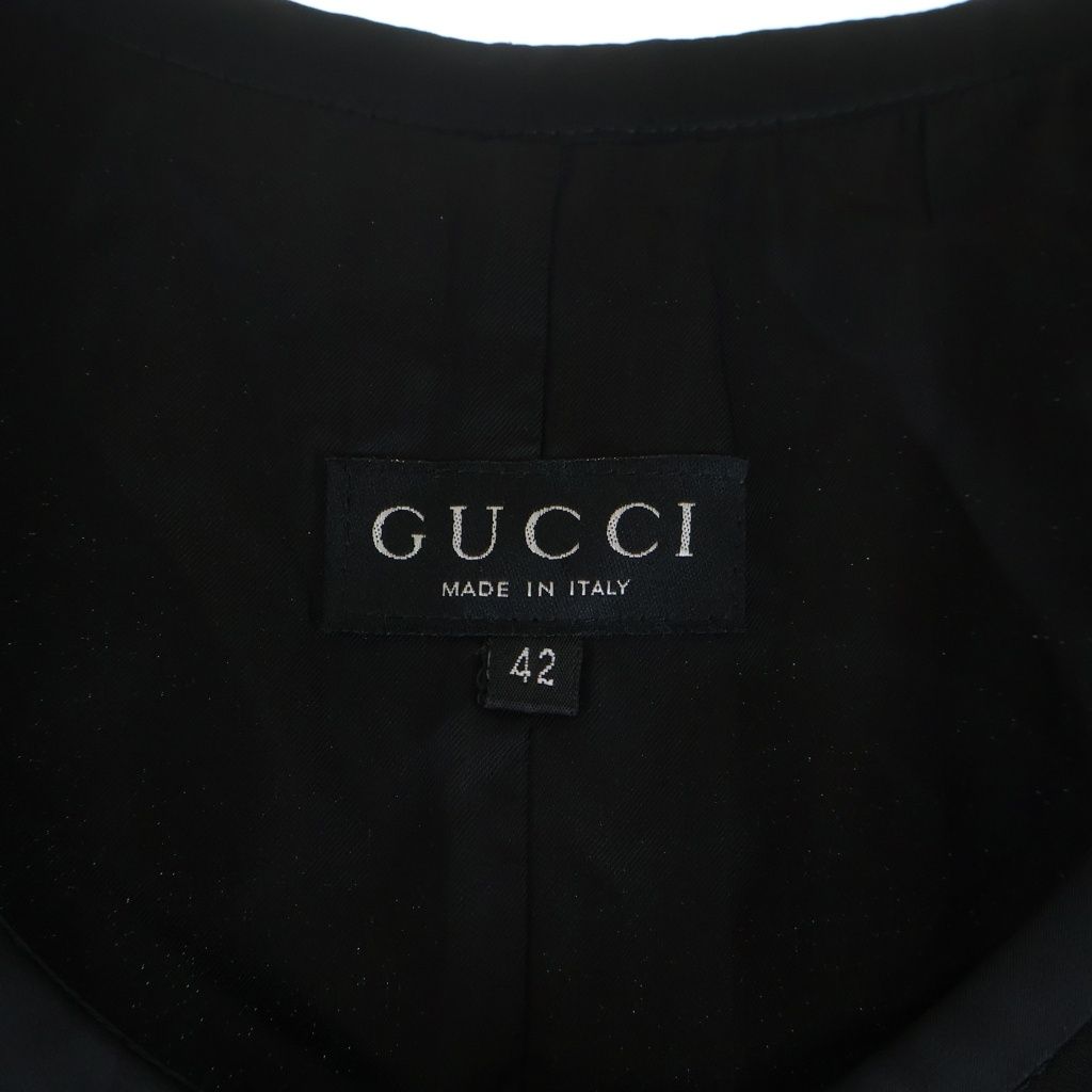 GUCCI (グッチ) ノースリーブ ワンピース ジップ キュプラ ブラック 42