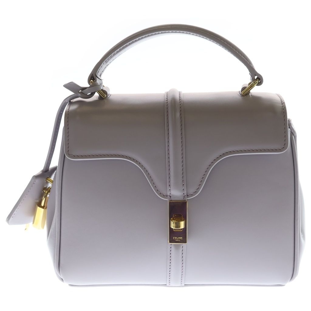 CELINE (セリーヌ) セーズ ミニ 2WAYハンドバッグ ショルダーバッグ ライトパープル レザー ゴールド金具 143,000円