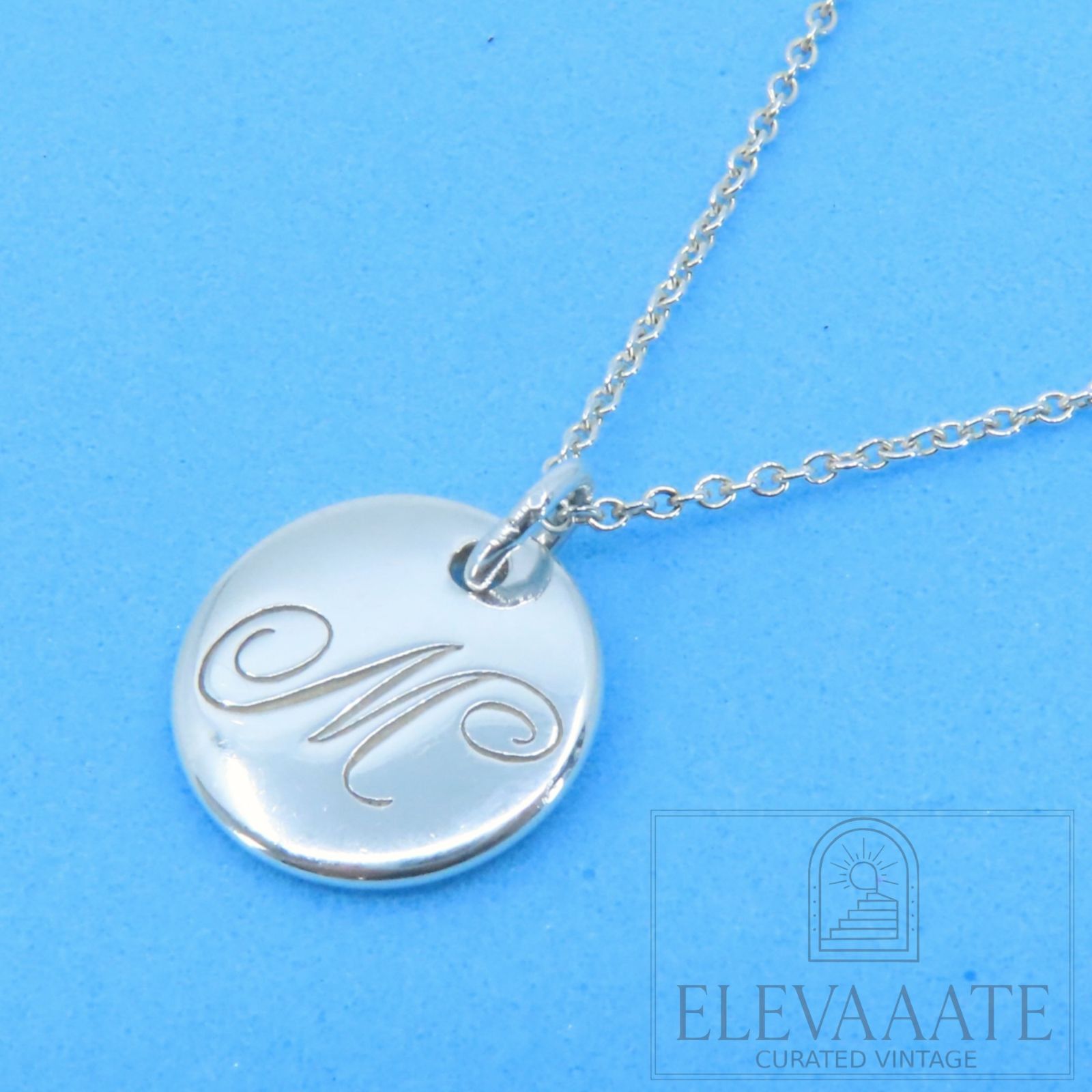 希少 美品 Tiffany&Co. ティファニー サークル イニシャル M シルバー