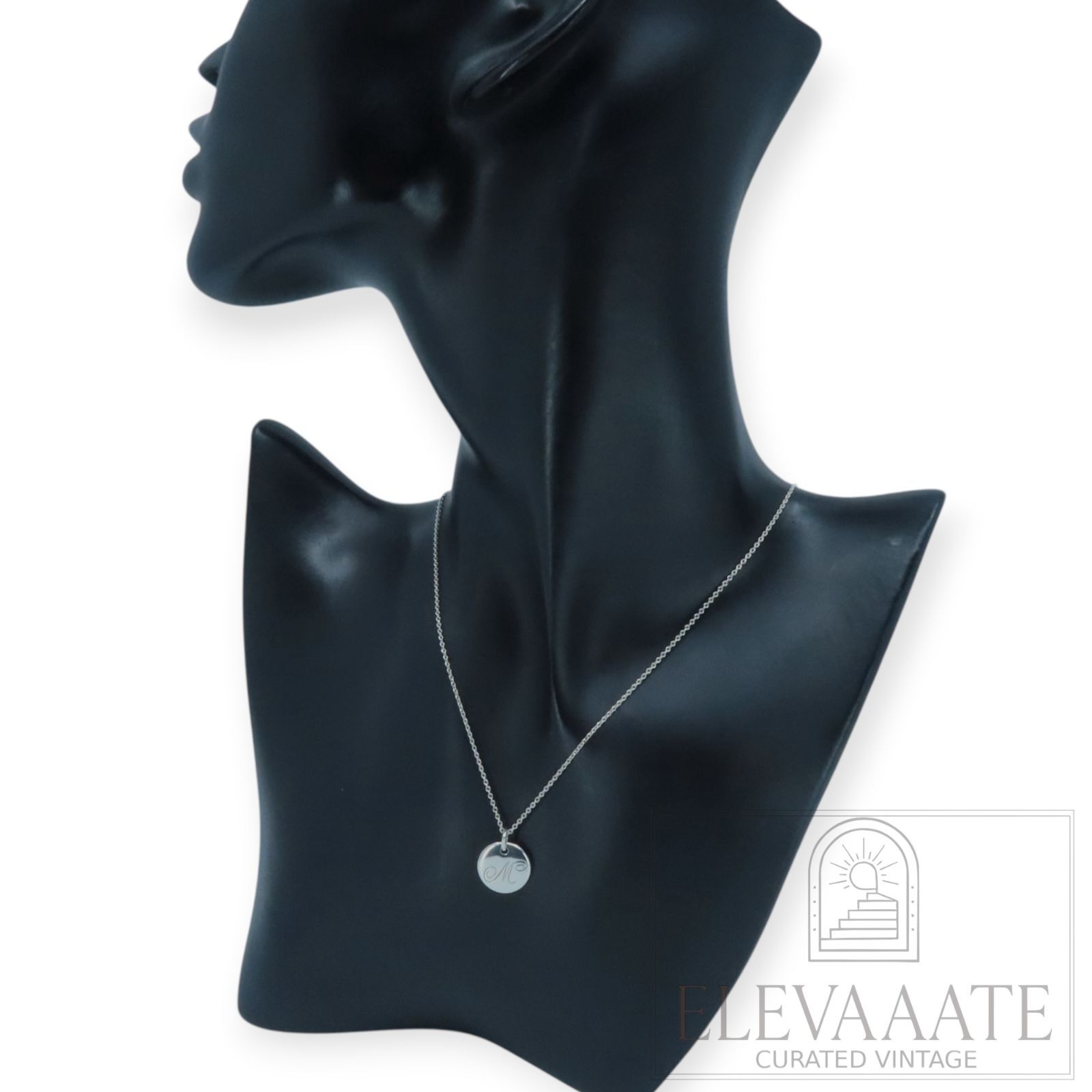 希少 美品 Tiffany&Co. ティファニー サークル イニシャル M シルバー