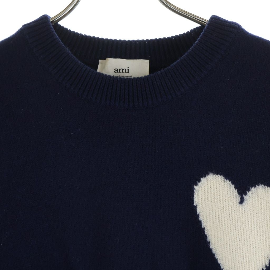 ami (アミ) CREW NECK SWEATER ロゴデザイン クルーネック ニット