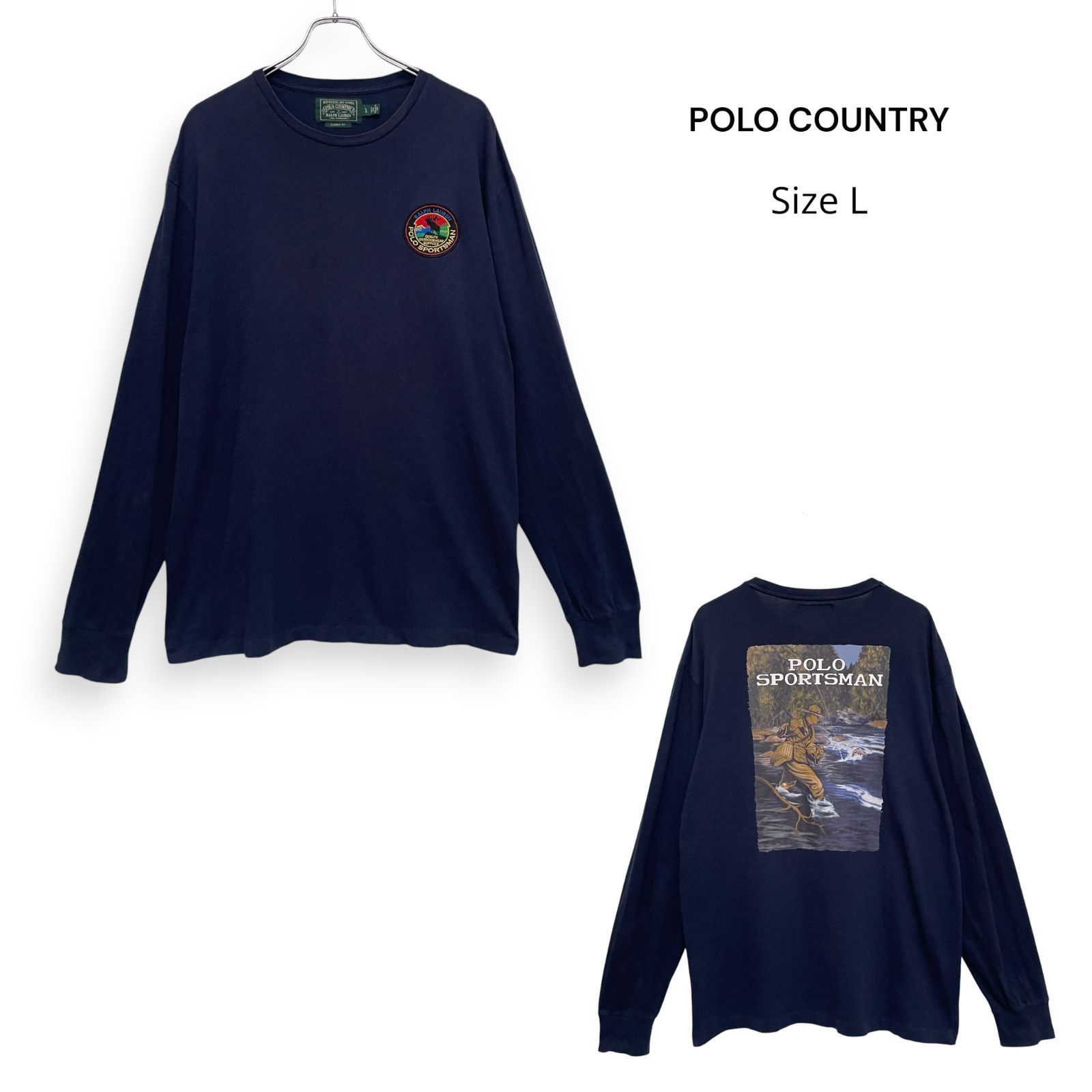 Polo country sports man ポロカントリー ラルフローレン 長袖 Tシャツ ロンT SizeL /R26671