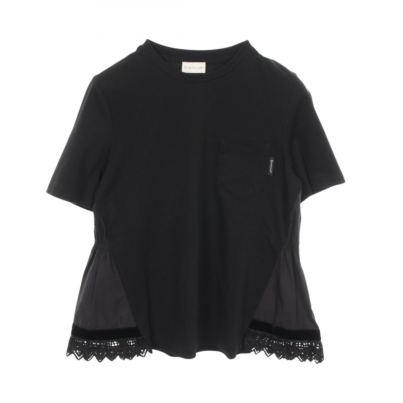 MONCLER モンクレール レース切替 ポケット付き 半袖Tシャツ