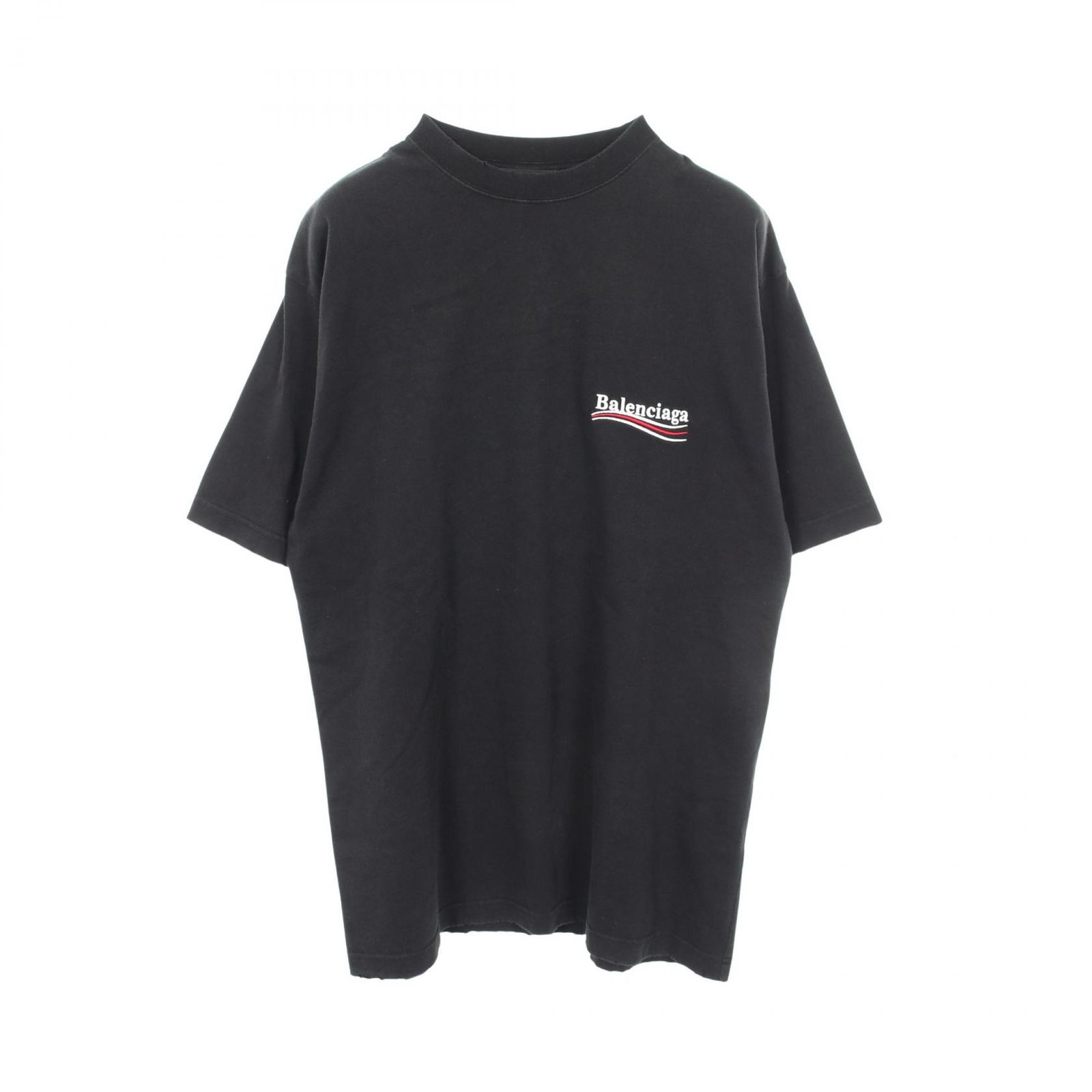 BALENCIAGA バレンシアガ キャンペーンロゴ刺繍 ダメージ加工 半袖Tシャツ