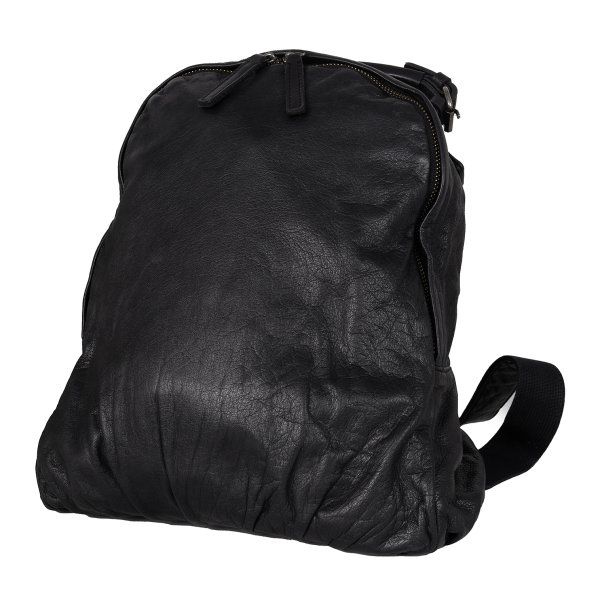 ヨウジヤマモト ファムYohji Yamamoto FEMME タックカウレザーリュックサック 黒