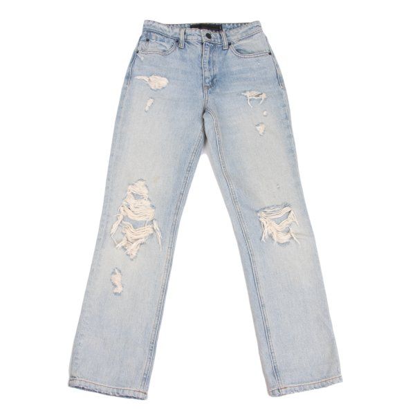 アレキサンダーワンDenim x Alexander Wang CULT クラッシュデザインクロップドデニムパンツ インディゴ24