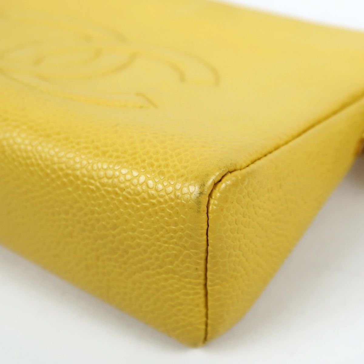 美品】CHANEL シャネル キャビアスキン ポーチ 小物入れ ココマーク