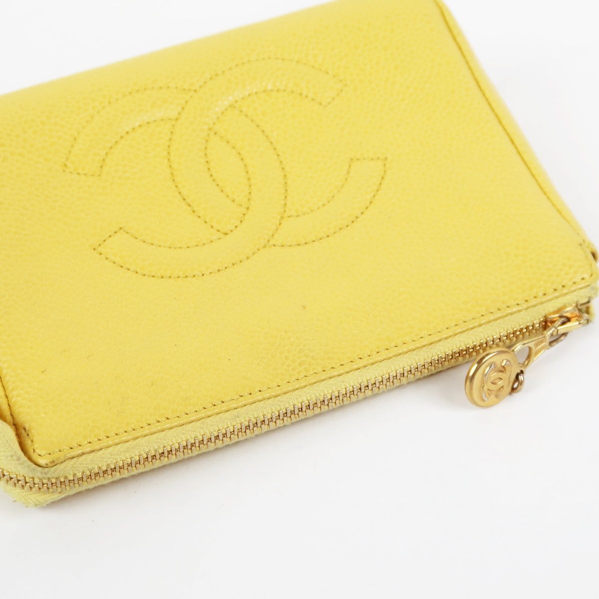 美品】CHANEL シャネル キャビアスキン ポーチ 小物入れ ココマーク