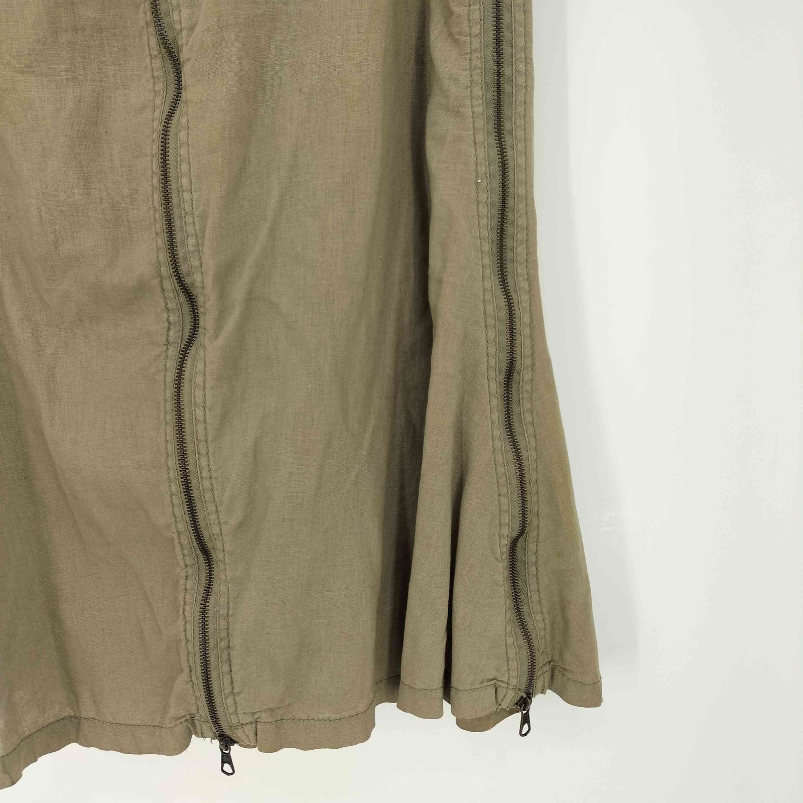 ゴア goa 00s Y2K Slider Zip Mermaid Long Skirt リネン コットン